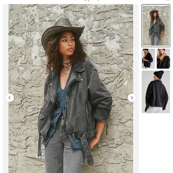 Free People Rebel Rebel Knit Moto Jacket Black Large - Picture 1 of 7